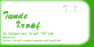 tunde kropf business card